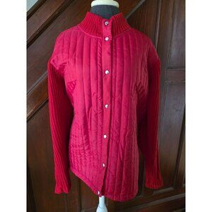 Iactive Womans Red Quilted Jacket 2X Acrylic & Polyester Blend